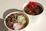 肉うどん400円・ビーフカレー&ライス500円
